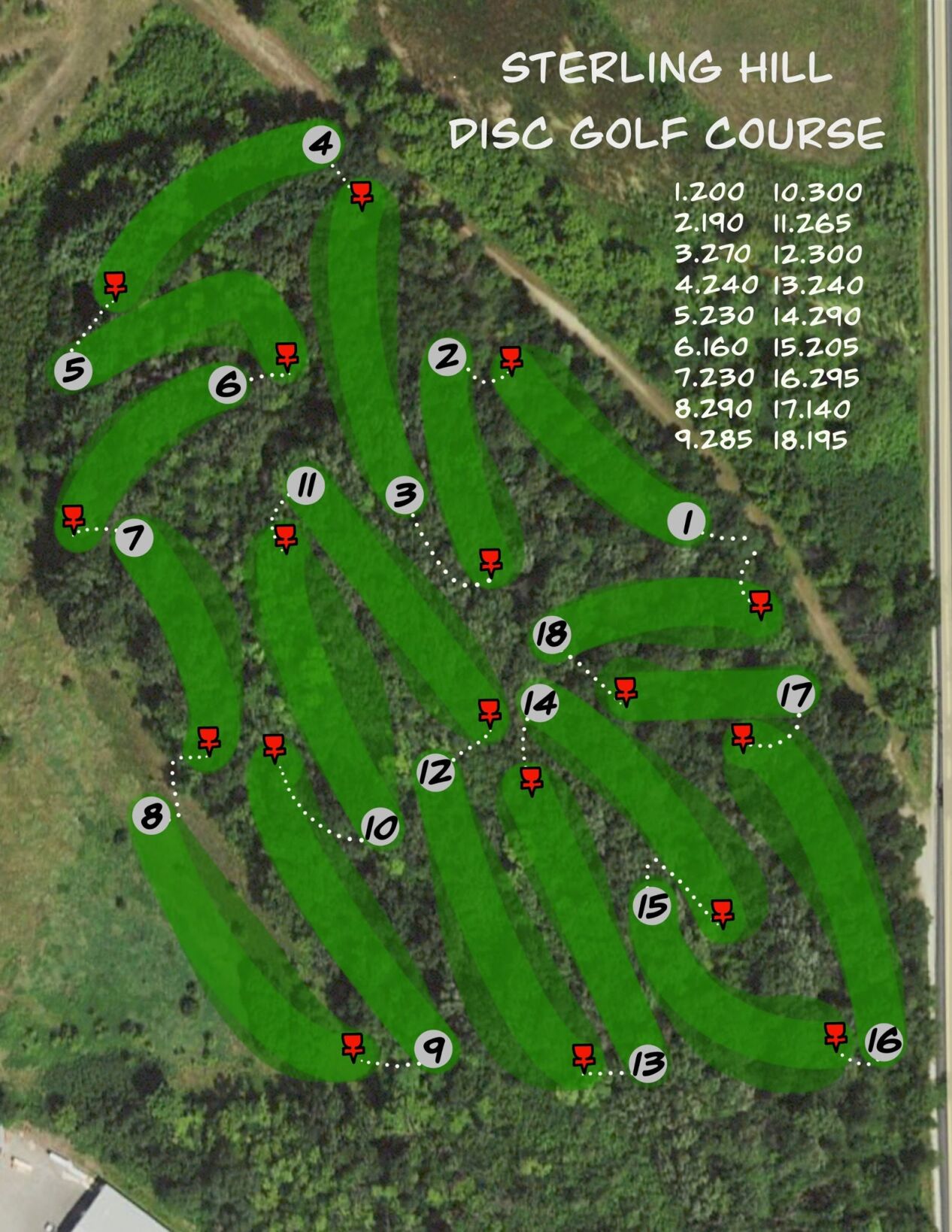 Sterling Hill Disc Golf Course Map